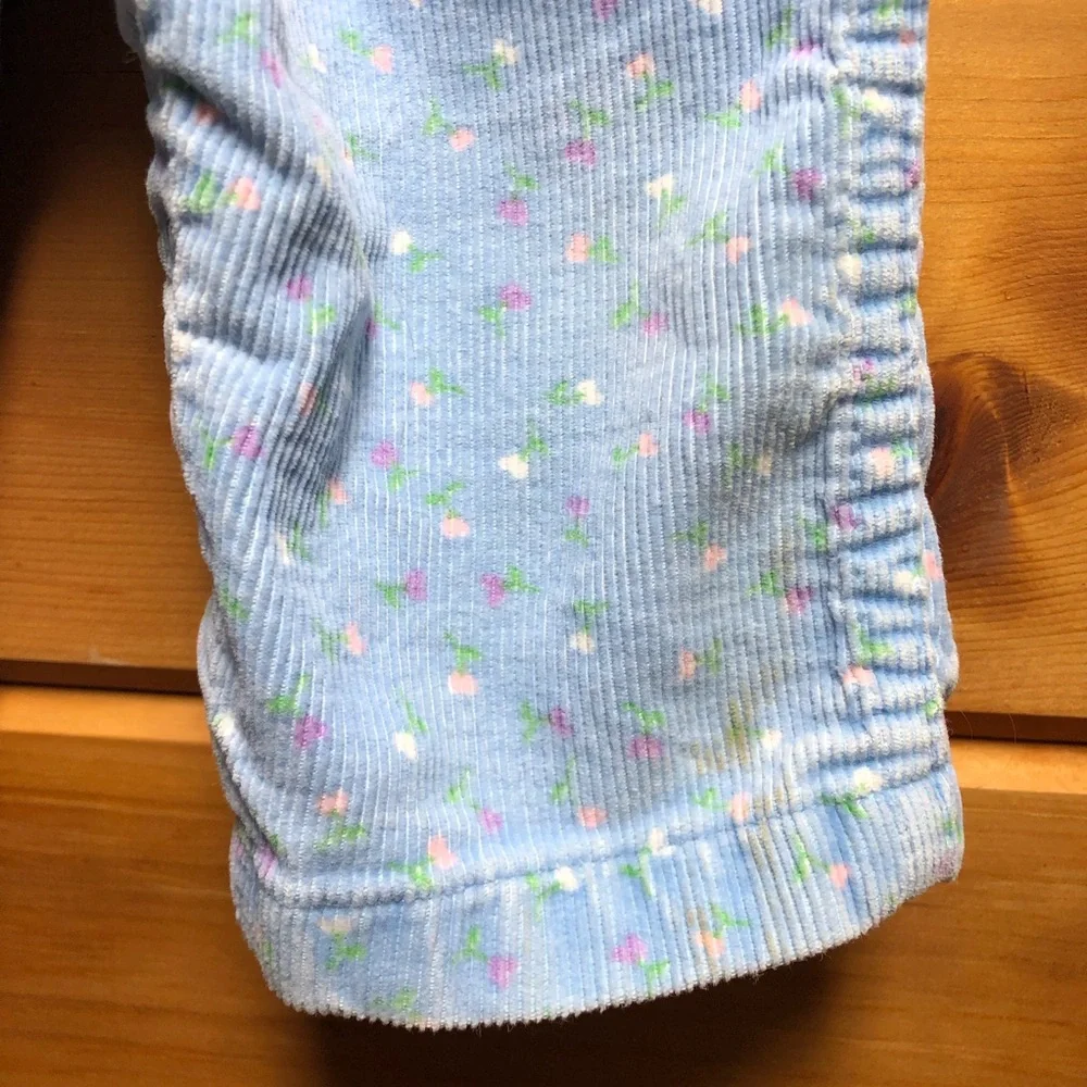 Vintage Oshkosh overall corduroy floral blue 12 months